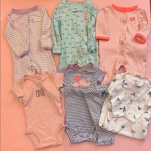 Carters girl newborn lot